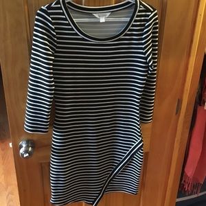 Black and white striped dress